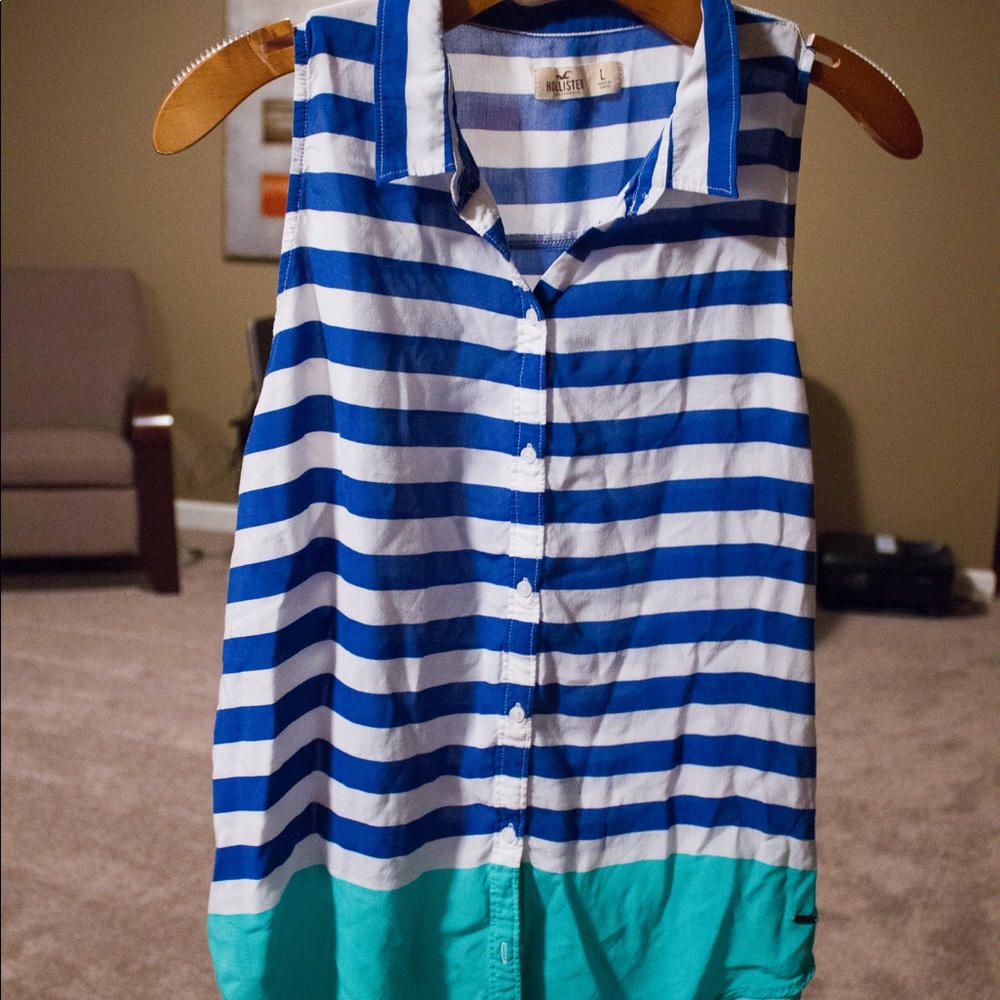 Hollister Striped Button Down Tank